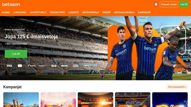 Betsson casino screenshot